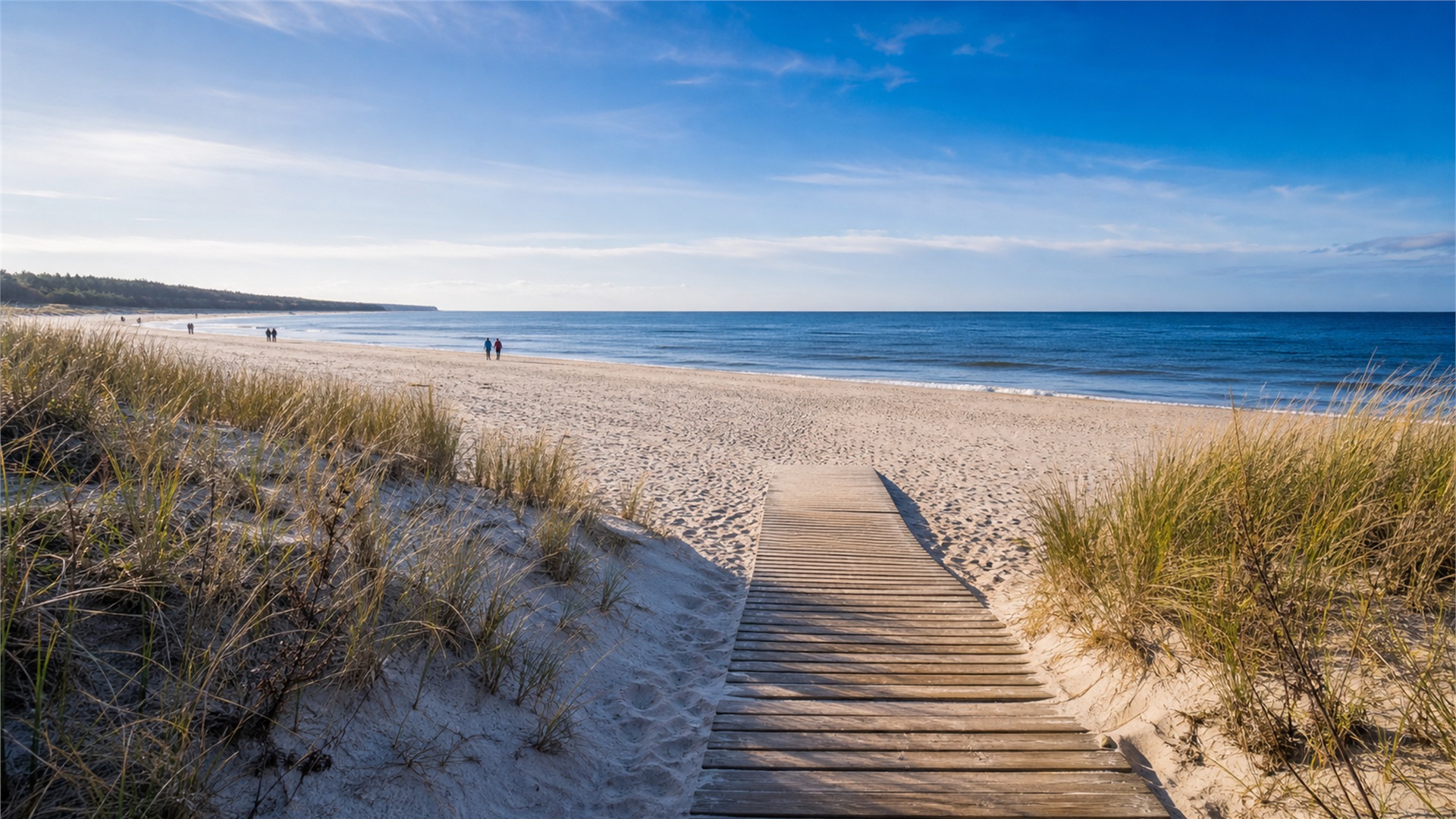 Najpiękniejsze plaże w Polsce — szeroka piaszczysta plaża nad Bałtykiem z wydmami
