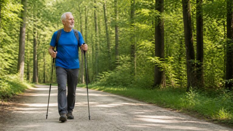 Outdoor dla seniorów – bezpieczny marsz z kijkami po leśnej trasie